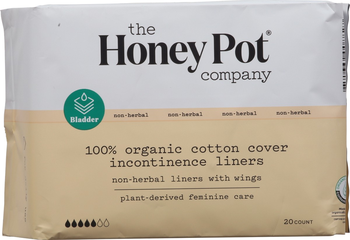 slide 10 of 12, The Honey Pot Company Organic Non-Herbal Incontinence Liners with Wings 20 ea, 20 ct