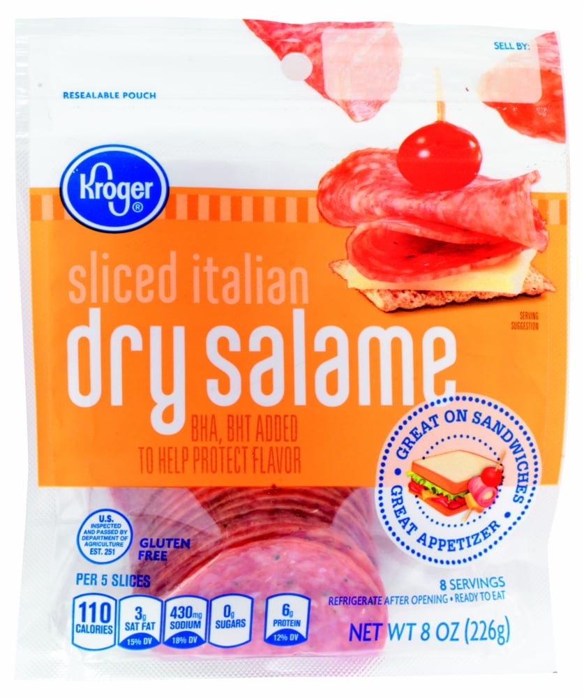 slide 1 of 1, Kroger Sliced Italian Dry Salame, 8 oz