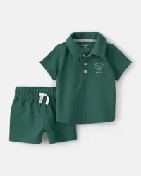 Baby Boy 2-Piece Top & Short Set - Green NB