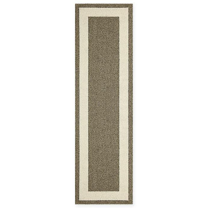 slide 1 of 8, Maples Classic Border Tufted Runner - Mushroom, 2 ft x 7 ft