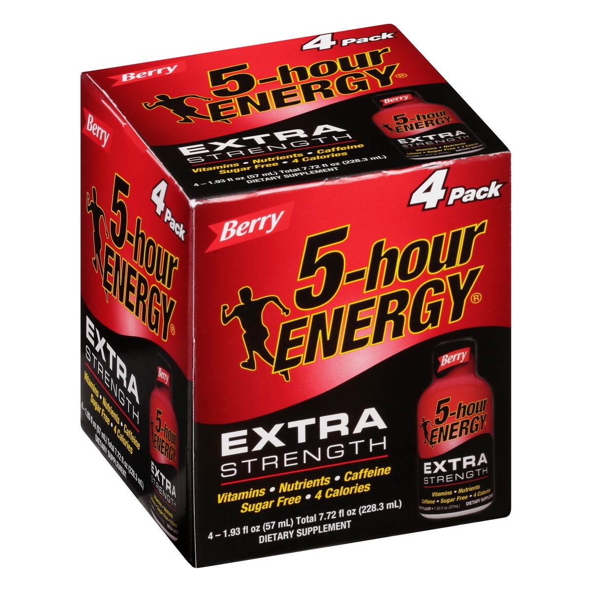 slide 2 of 9, 5-hour ENERGY Shot, Extra Strength, Berry, 4 ct