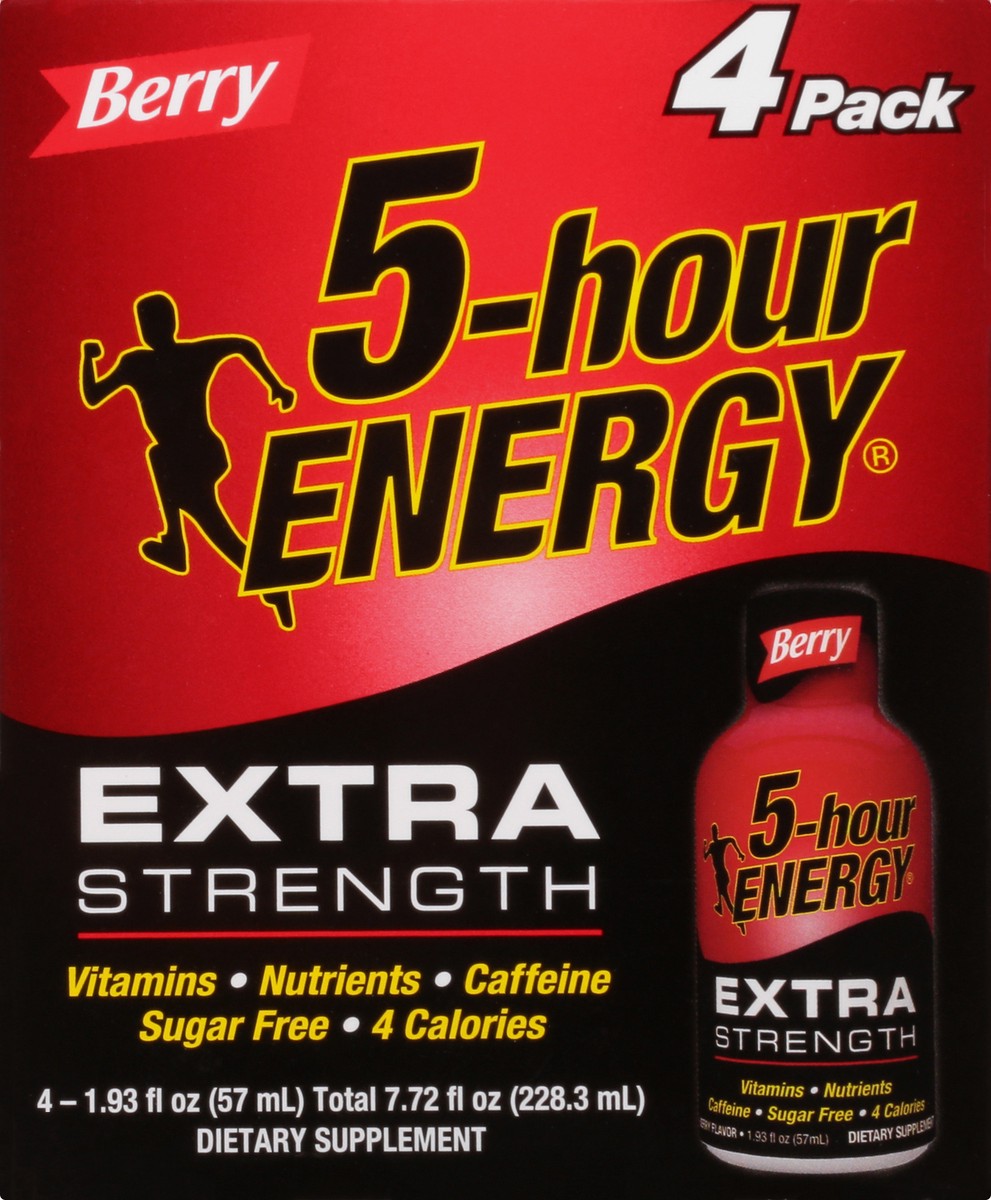 slide 8 of 9, 5-hour ENERGY Shot, Extra Strength, Berry, 4 ct