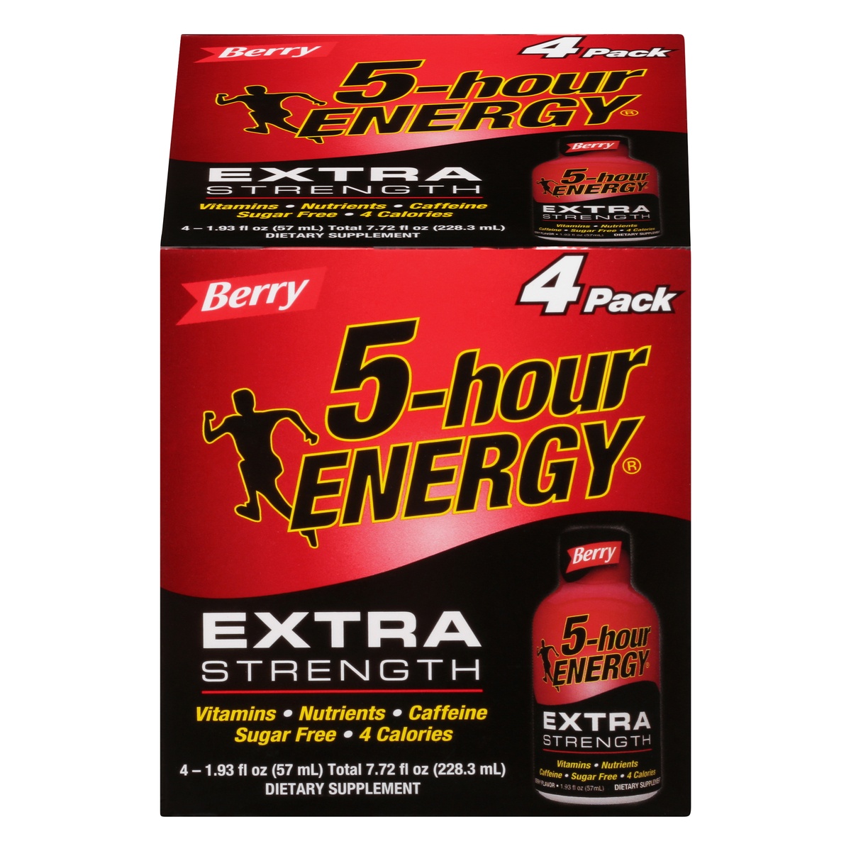 slide 1 of 9, 5-hour ENERGY Shot, Extra Strength, Berry, 4 ct