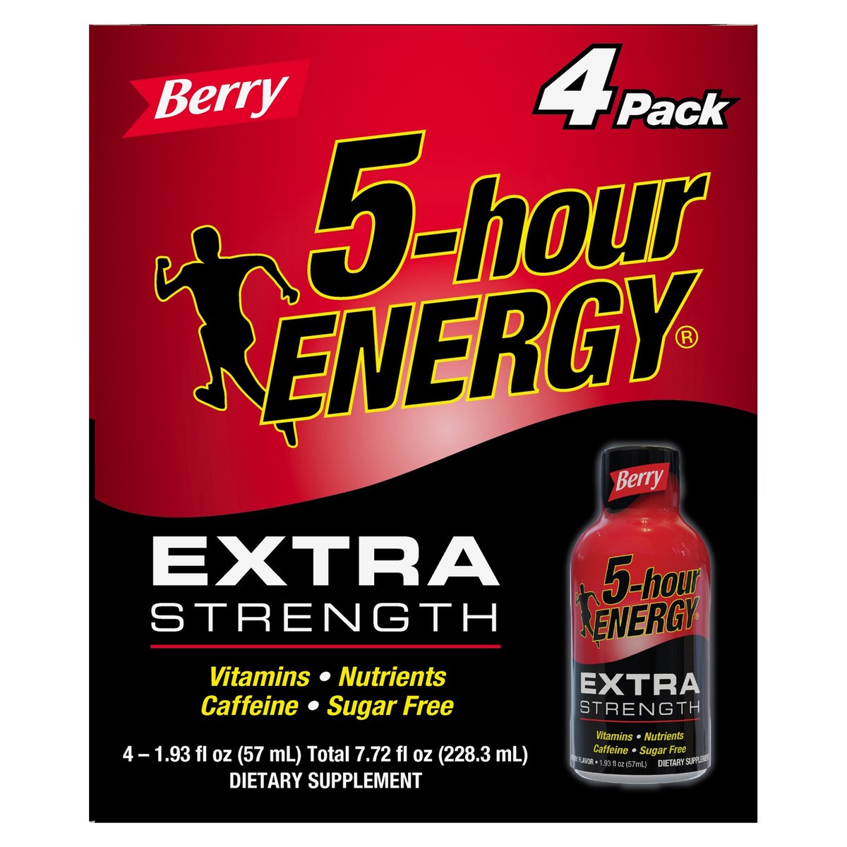 slide 1 of 1, 5-hour ENERGY Shot, Extra Strength, Berry, 4 ct