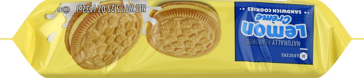 slide 9 of 10, SE Grocers Lemon Creme Sandwich Cookies, 15.2 oz