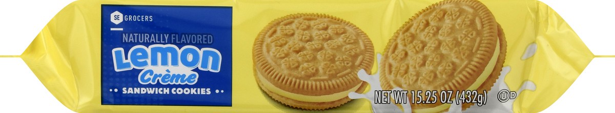 slide 8 of 10, SE Grocers Lemon Creme Sandwich Cookies, 15.2 oz