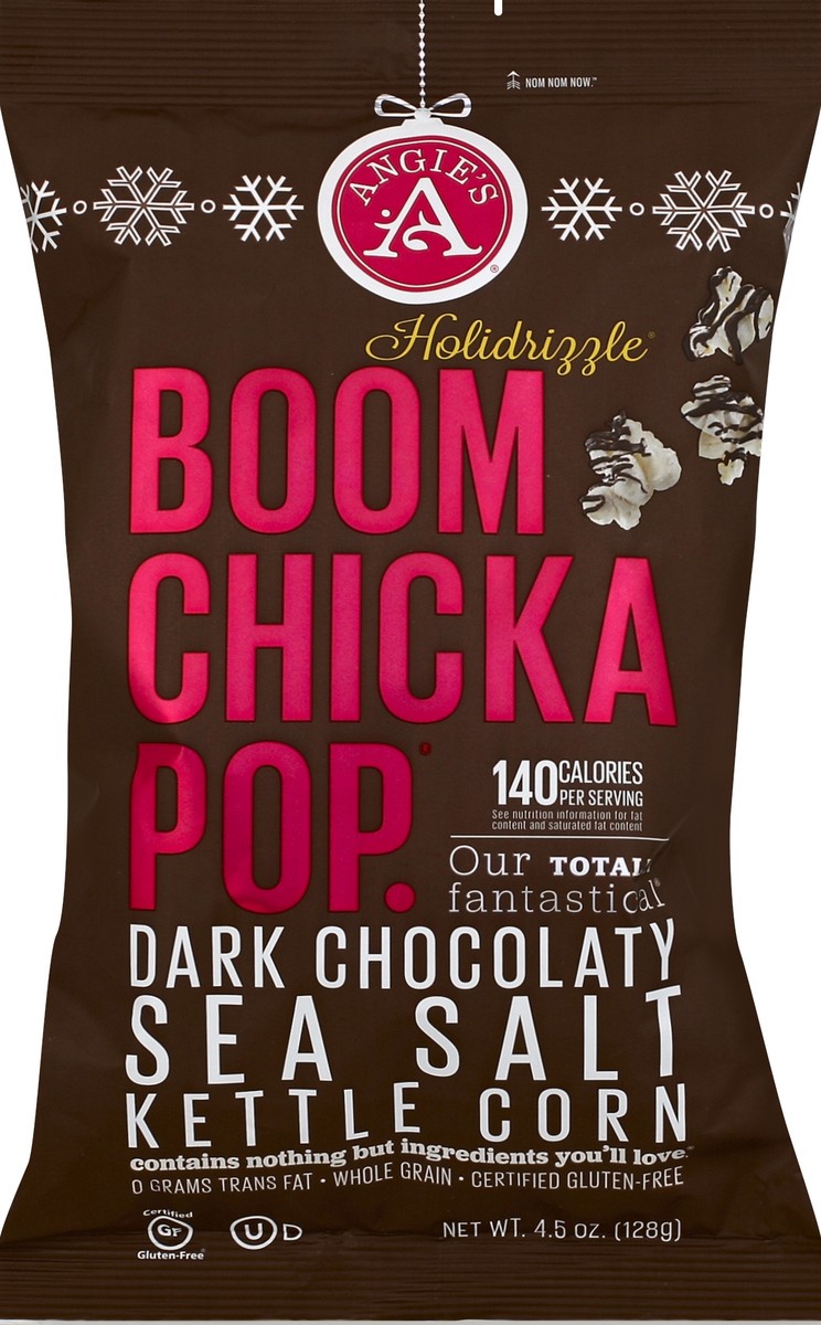 slide 5 of 5, BOOMCHICKAPOP Kettle Corn, Holidrizzle, Dark Chocolaty Sea Salt, 4.5 oz