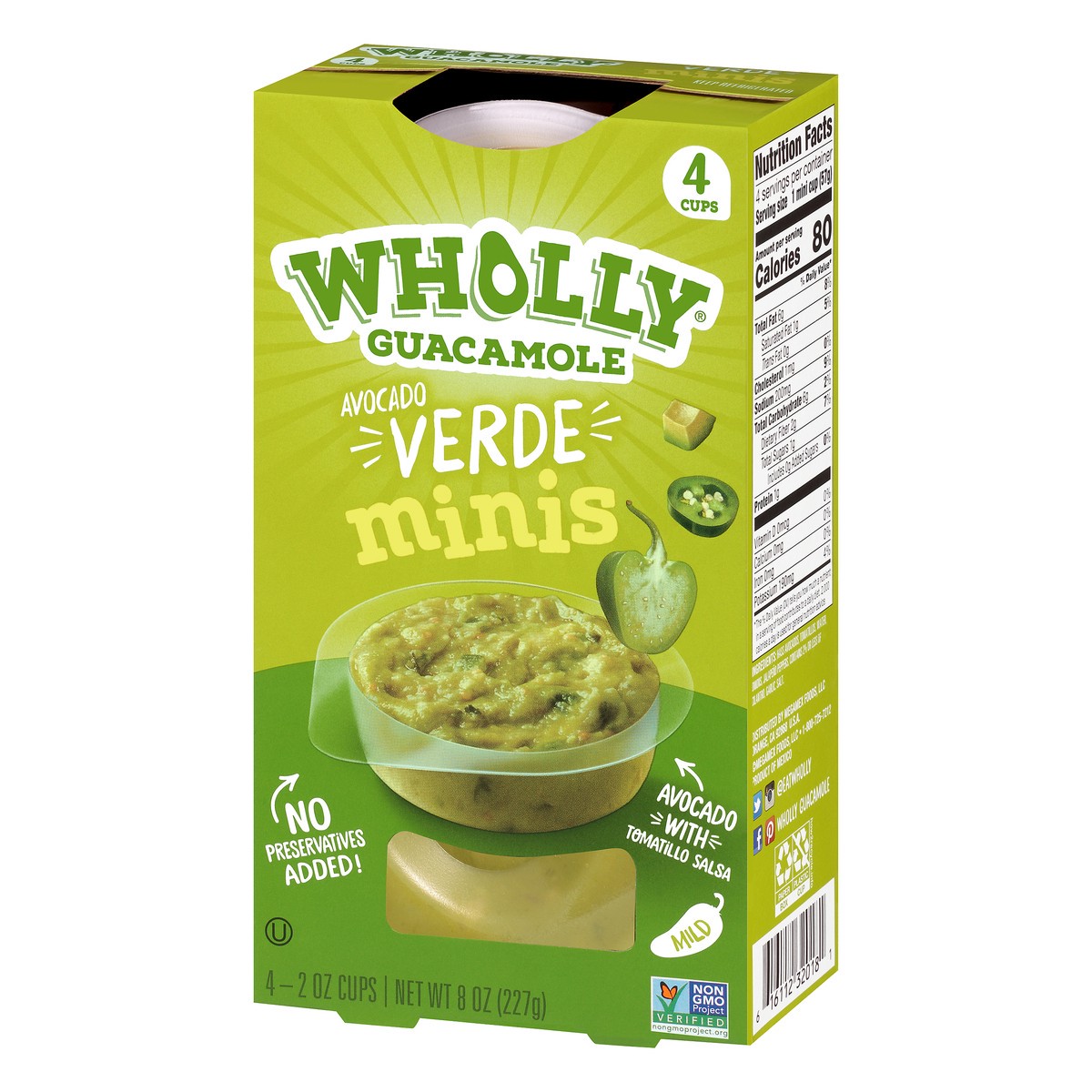 slide 6 of 10, Wholly Guacamole Avocado Verde Minis 4-2 oz. Cups, 4 ct; 8 oz