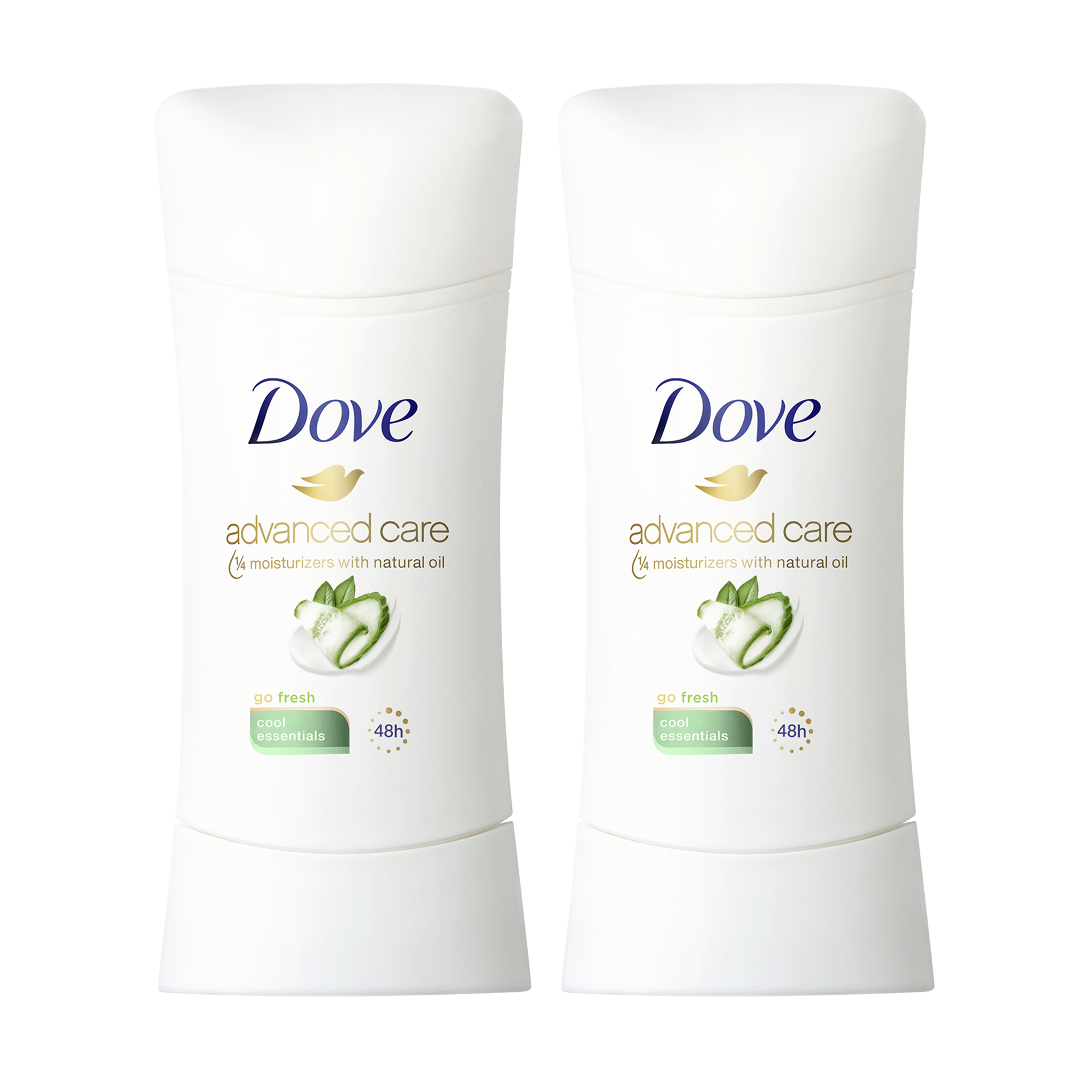 slide 2 of 4, Dove Advanced Care Antiperspirant Deodorant Stick Cool Essentials, 2.6 oz, Twin Pack, 2.6 oz