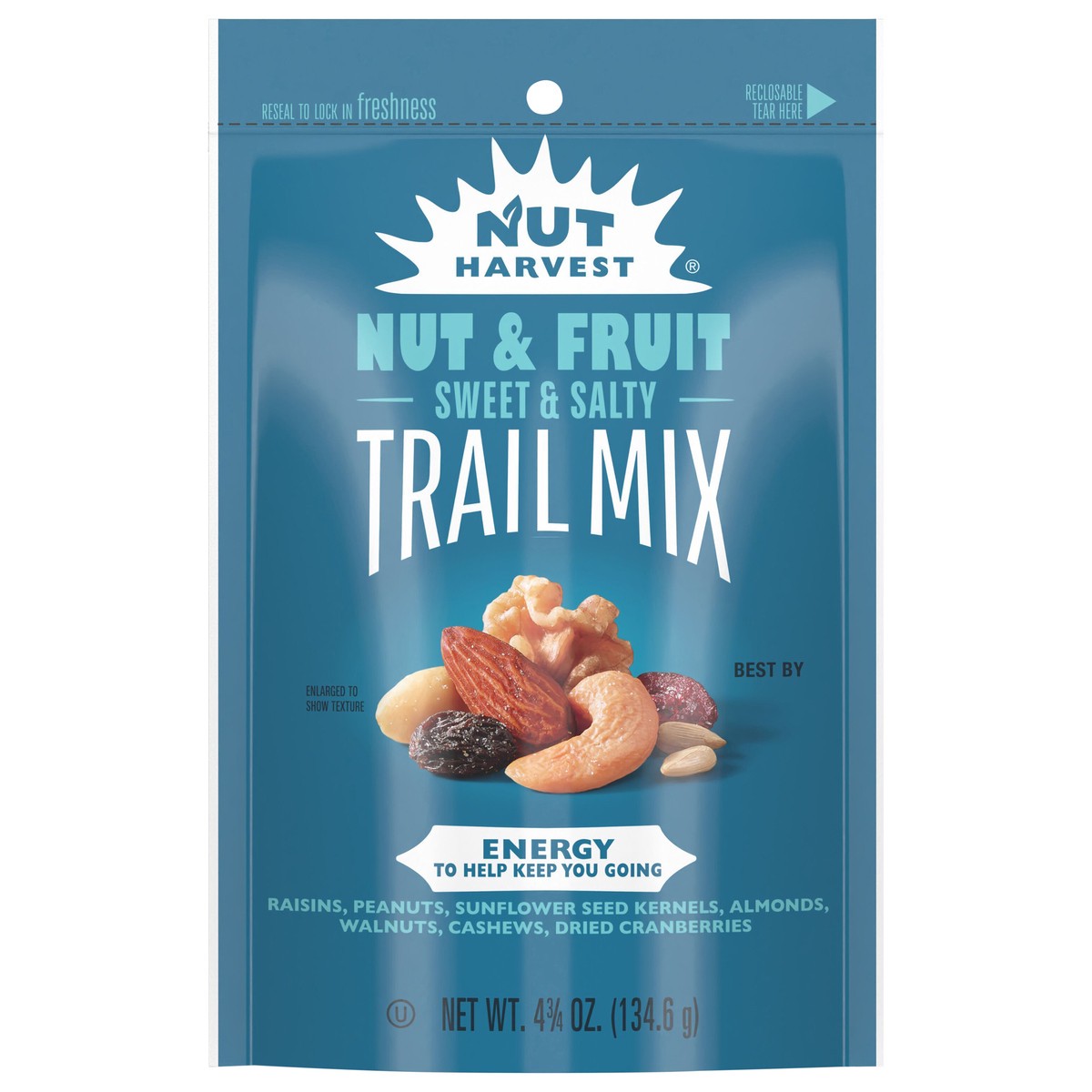 slide 1 of 3, Nut Harvest Nut & Fruit Trail Mix Sweet & Salty 4 3/4 Oz, 4.75 oz