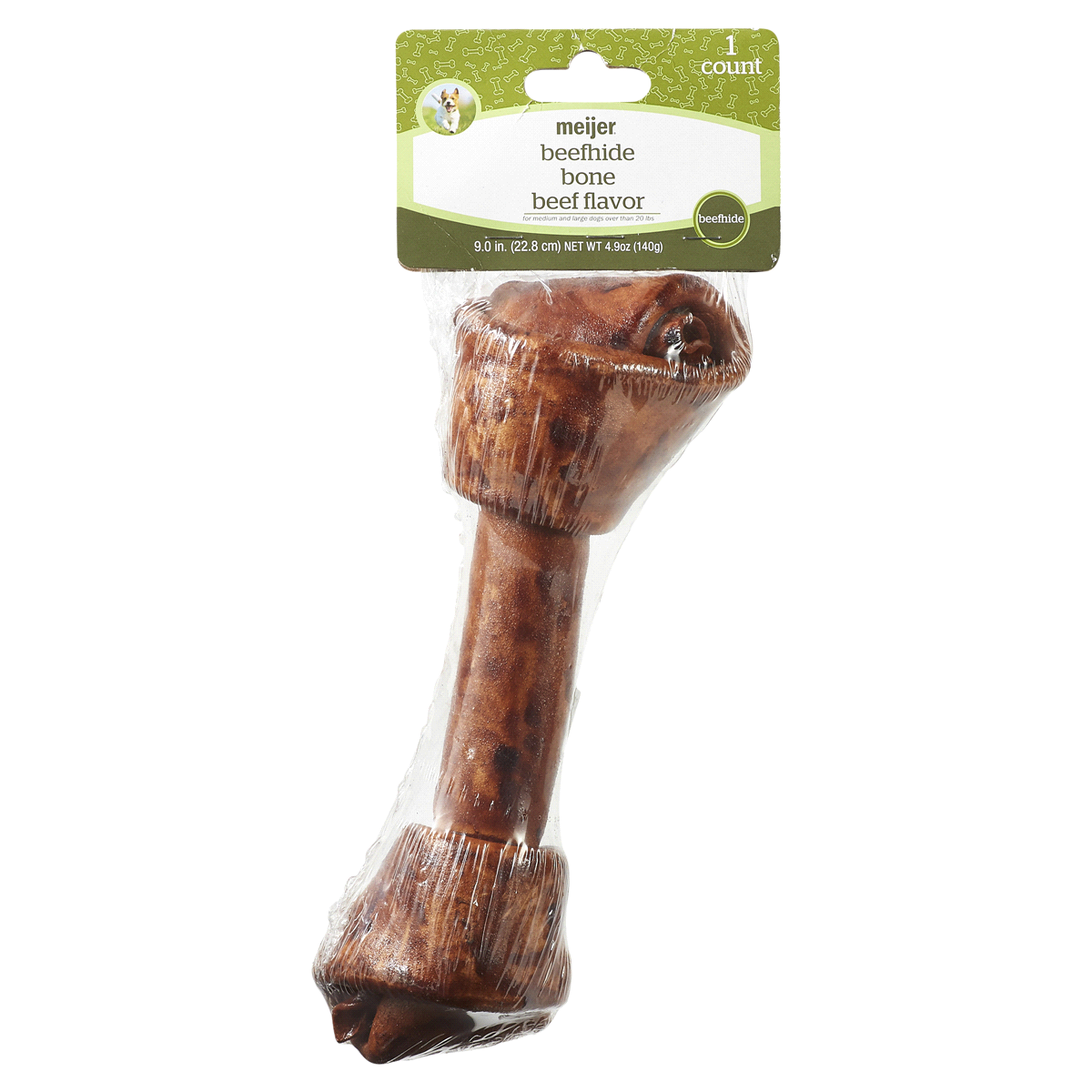 slide 1 of 29, Meijer Main Choice 9" Beef Flavored Beefhide Bone, 1 ct