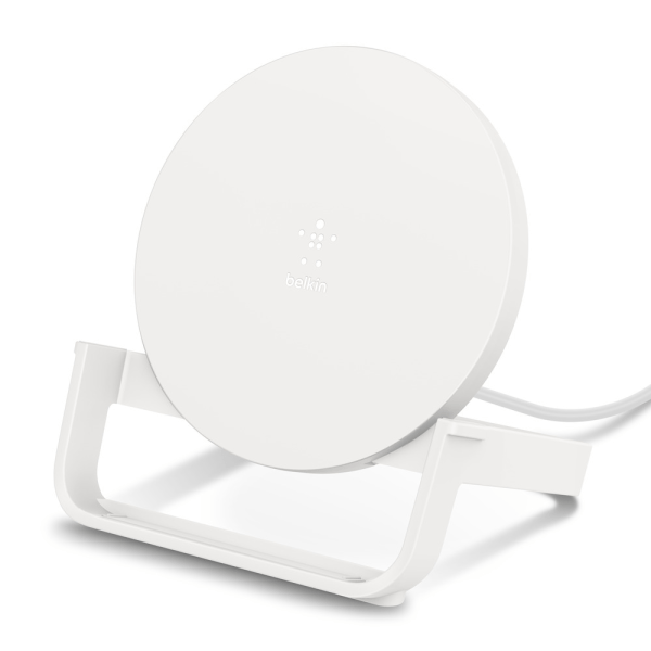 slide 5 of 10, Belkin 10W Wireless Charging Stand White, 1 ct