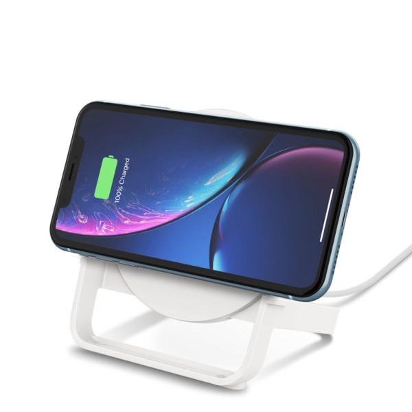 slide 9 of 10, Belkin 10W Wireless Charging Stand White, 1 ct
