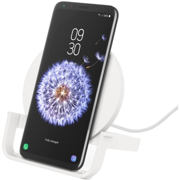 slide 3 of 10, Belkin 10W Wireless Charging Stand White, 1 ct