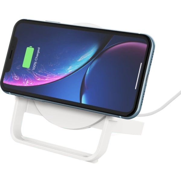slide 2 of 10, Belkin 10W Wireless Charging Stand White, 1 ct
