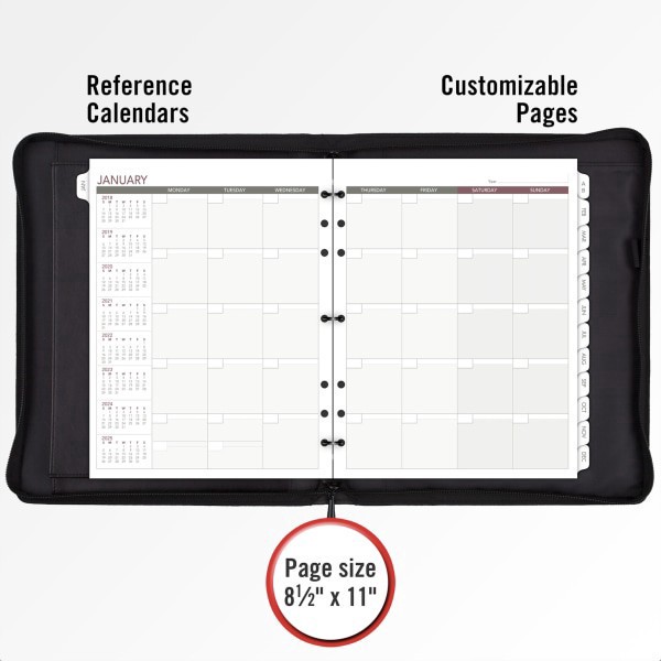 slide 3 of 4, Day Runner Inset Stripe Refillable Planner, 8 1/2'' X 11'', Assorted Colors, Undated, 1 ct