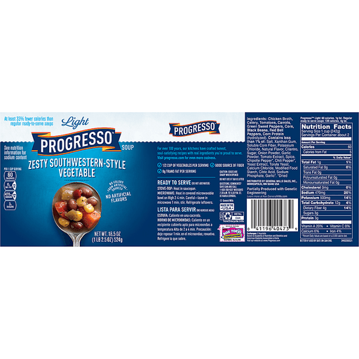 slide 3 of 5, Progresso Light Southwestern-Style Vegetable Soup, 18.5 oz