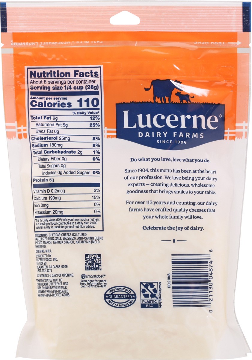 slide 5 of 9, Lucerne Dairy Farms Lucerne Ches Cheddar White Mild Shred - 8 OZ, 8 oz