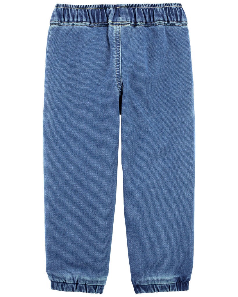 slide 2 of 3, Oshkosh Baby Knit-Like Denim Drawstring Joggers Blue 24M, 1 ct