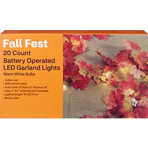 slide 1 of 1, Fall Fest Led Garland Lights, 9 Ft, 1 ct