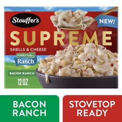 Stouffer's Supreme Hidden Valley, Bacon Ranch Shells and Cheese, Stovetop Mac and Cheese
