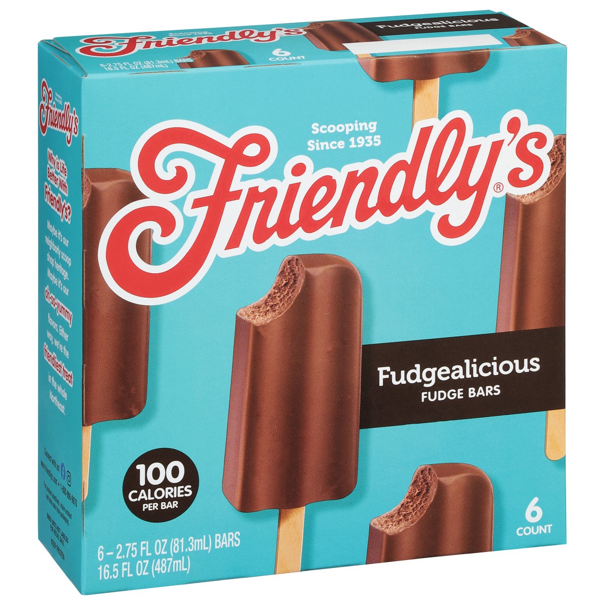 slide 4 of 9, Friendly's Fudge-a-licious Fudge Bar, 6 ct; 2.75 fl oz