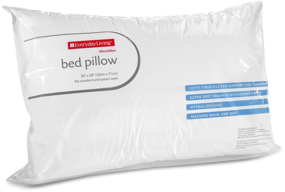 slide 1 of 1, Everyday Living Microfiber Bed Pillow - Standard/Queen - White, standard/queen