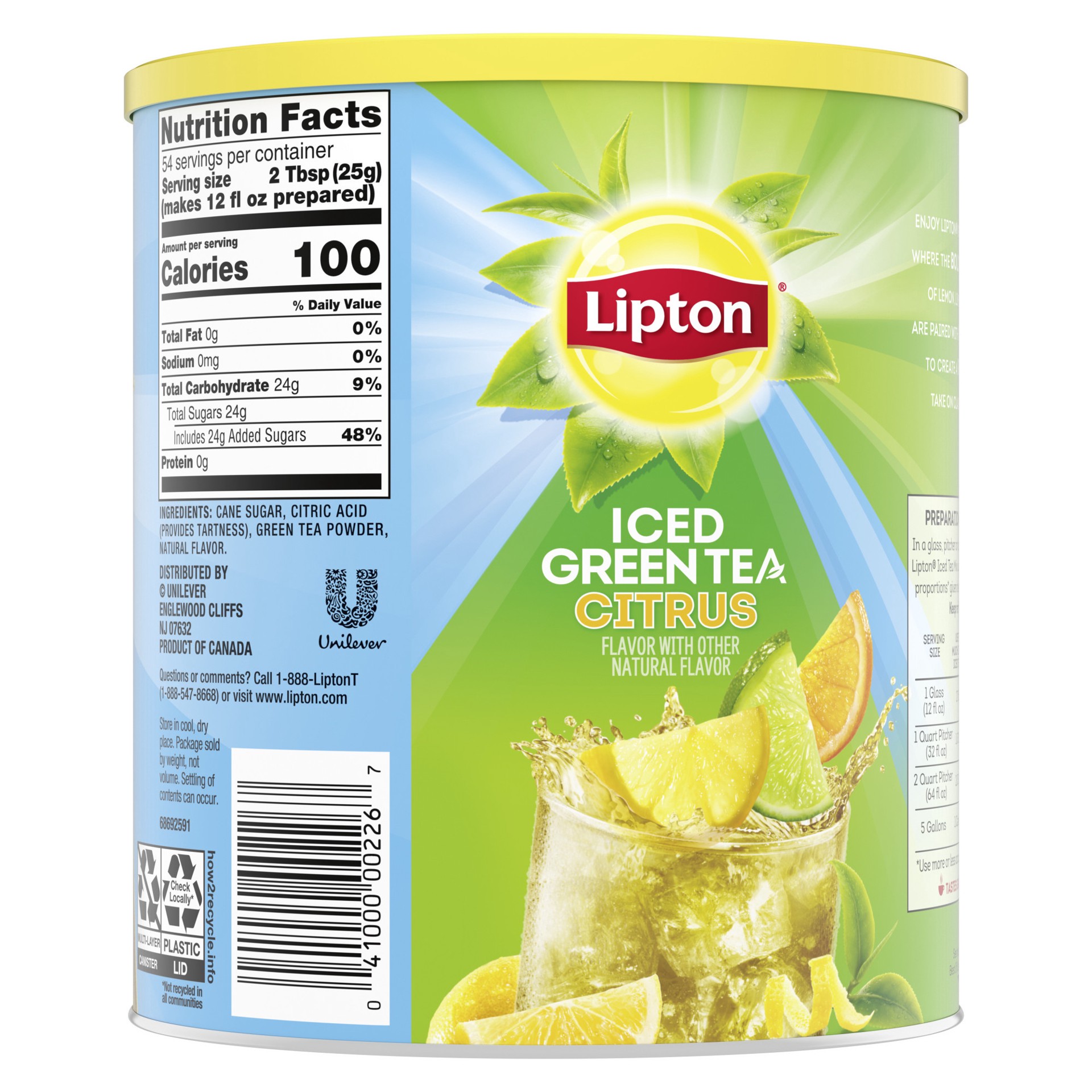 slide 4 of 4, Lipton Iced Tea Mix Green Tea Citrus, 20 qt, 20 qt