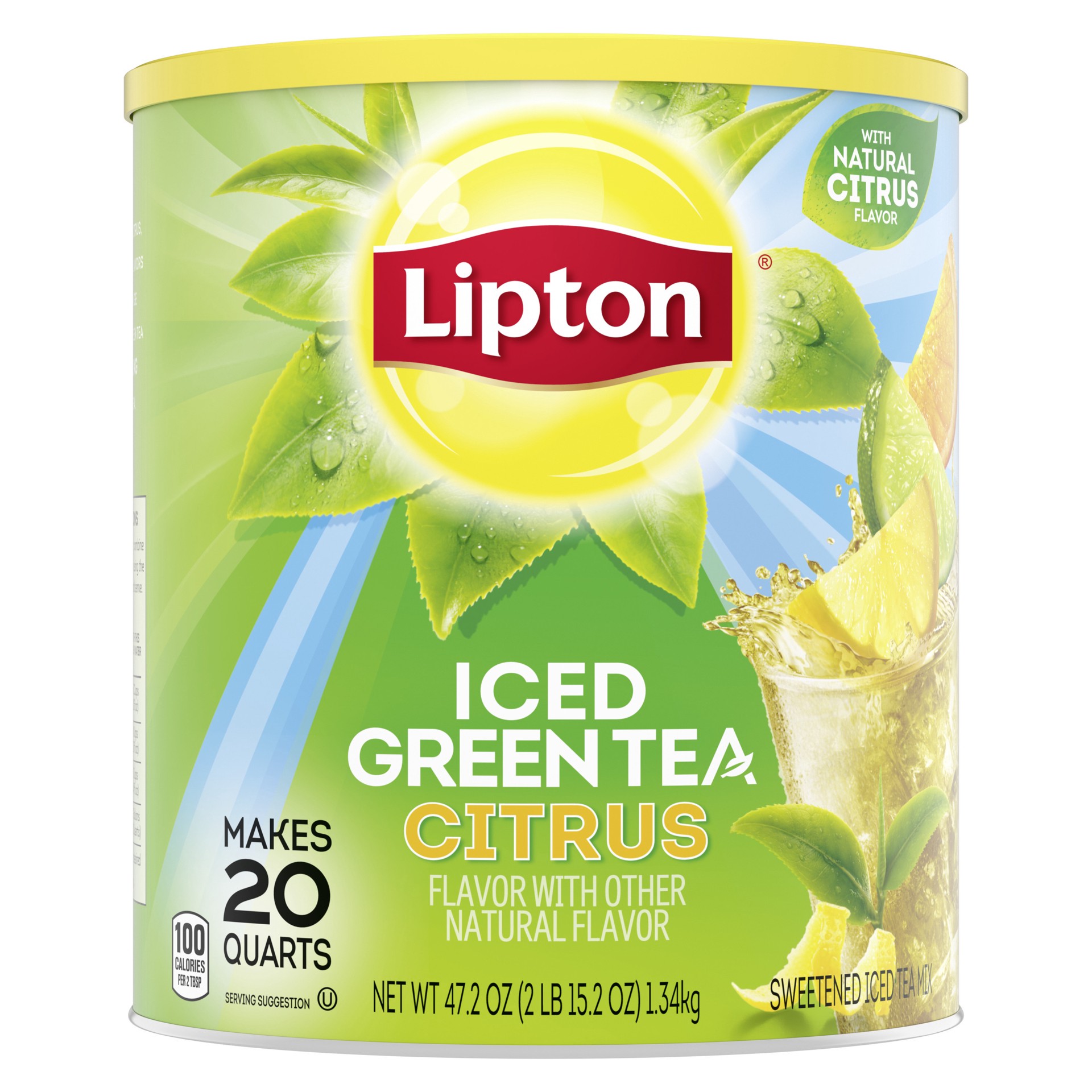 slide 1 of 4, Lipton Iced Tea Mix Green Tea Citrus, 20 qt, 20 qt