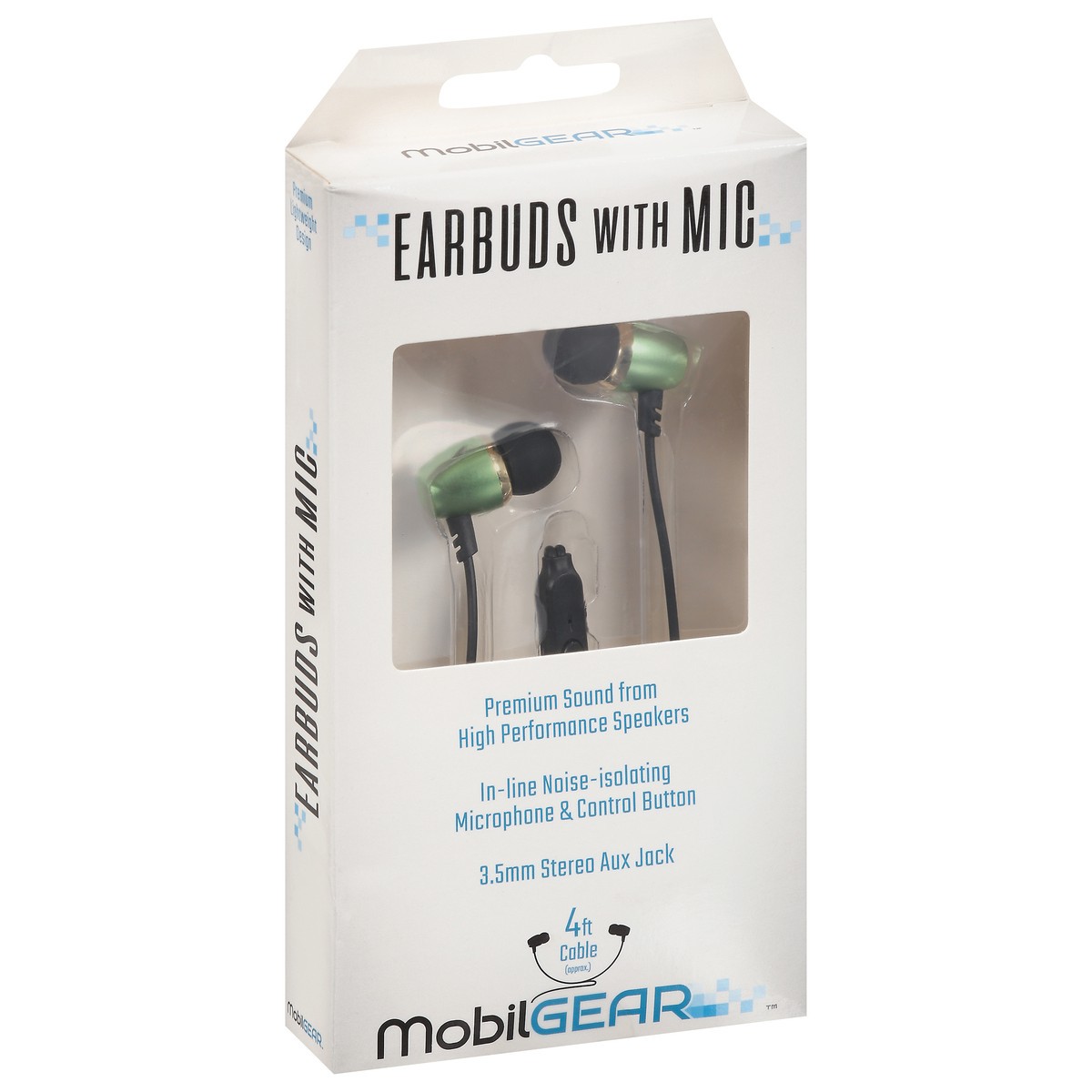 slide 9 of 9, Infinitek 3.5 Millimeter 4 Feet Earbuds with Mic 1 ea, 1 ct