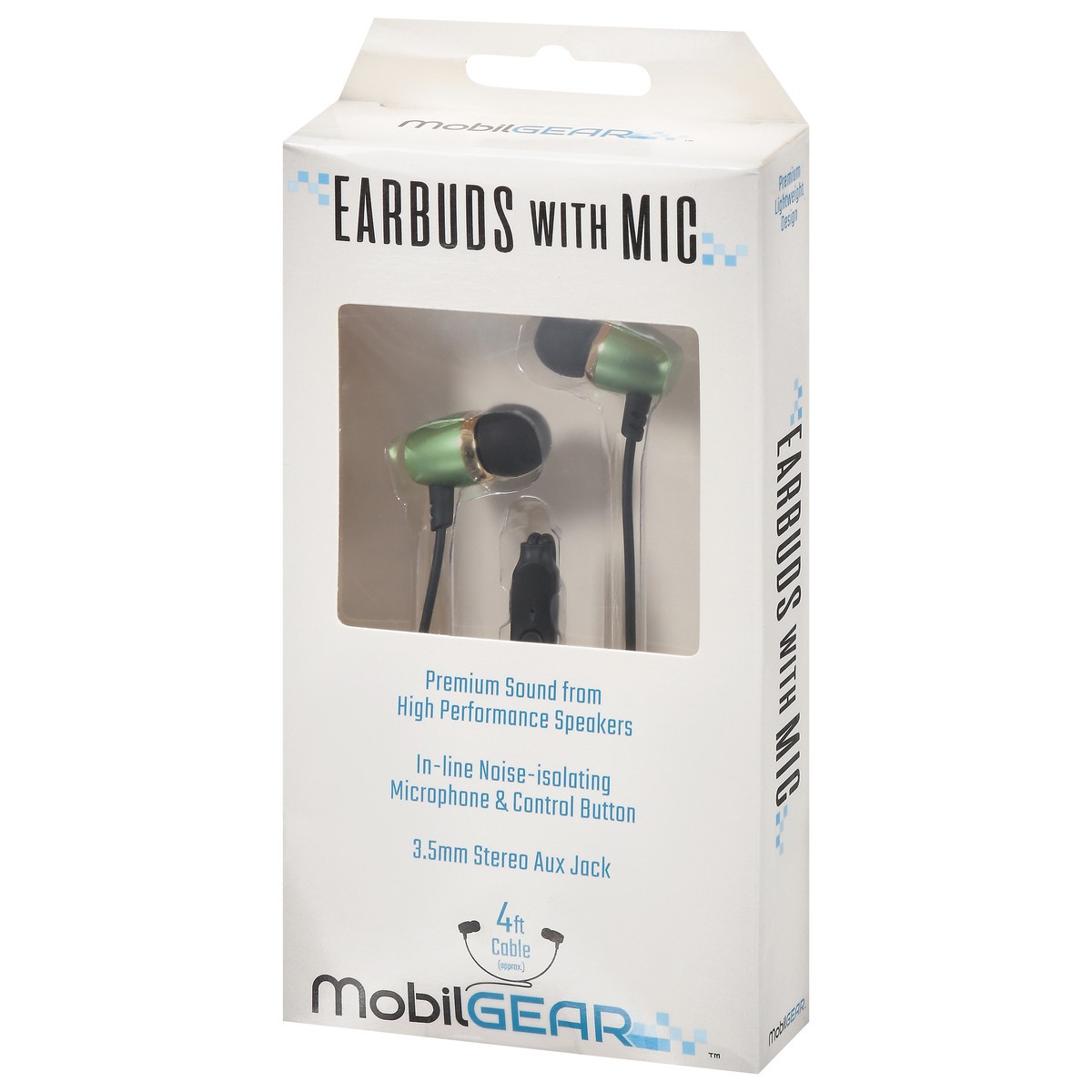 slide 3 of 9, Infinitek 3.5 Millimeter 4 Feet Earbuds with Mic 1 ea, 1 ct