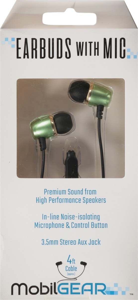 slide 5 of 9, Infinitek 3.5 Millimeter 4 Feet Earbuds with Mic 1 ea, 1 ct