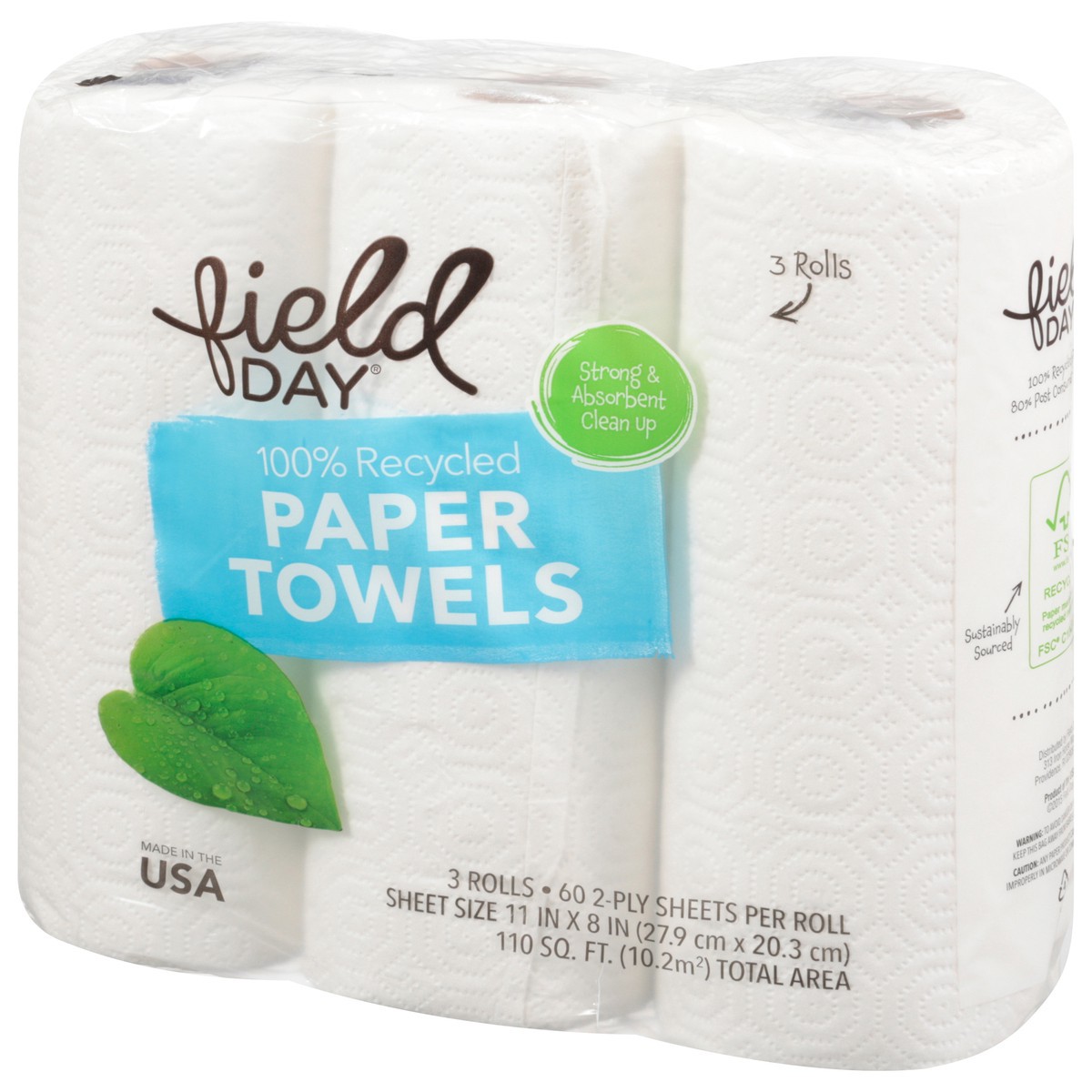 slide 11 of 11, Field Day 100% Recycled 2-Ply Paper Towels 3 ea, 3 ct