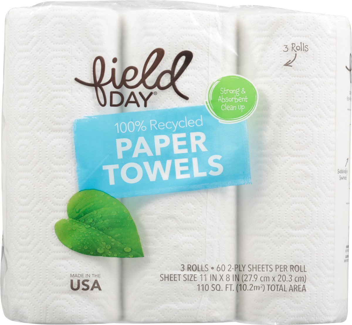 slide 4 of 11, Field Day 100% Recycled 2-Ply Paper Towels 3 ea, 3 ct