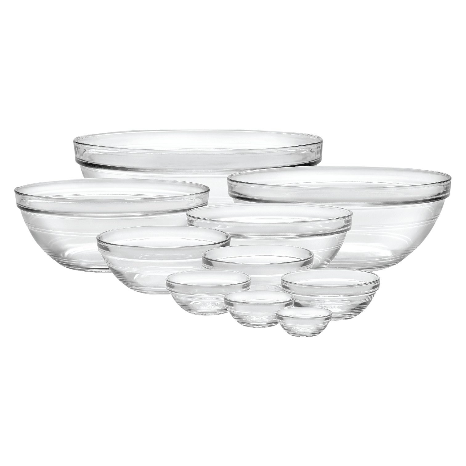 slide 1 of 1, Duralex Lys Clear Stackable Bowls, 10 ct