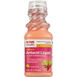 slide 1 of 1, CVS Health Children's Antacid Liquid ,Orange Cream, 4 Oz, 4 oz