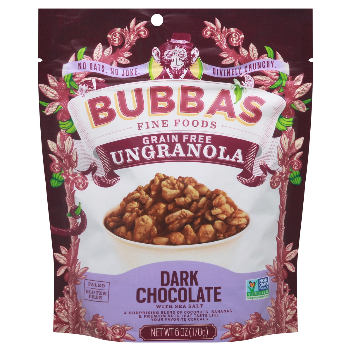 slide 1 of 1, Bubba's Fine Foods Grain Free Dark Chocolate Ungranola 6 oz, 