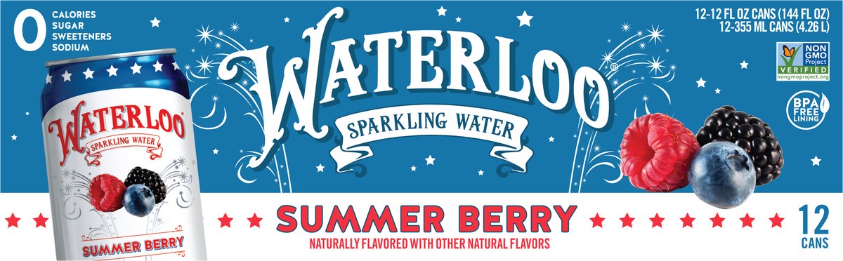 slide 2 of 2, Waterloo Summer Berry Water Sparkling, 144 fl oz