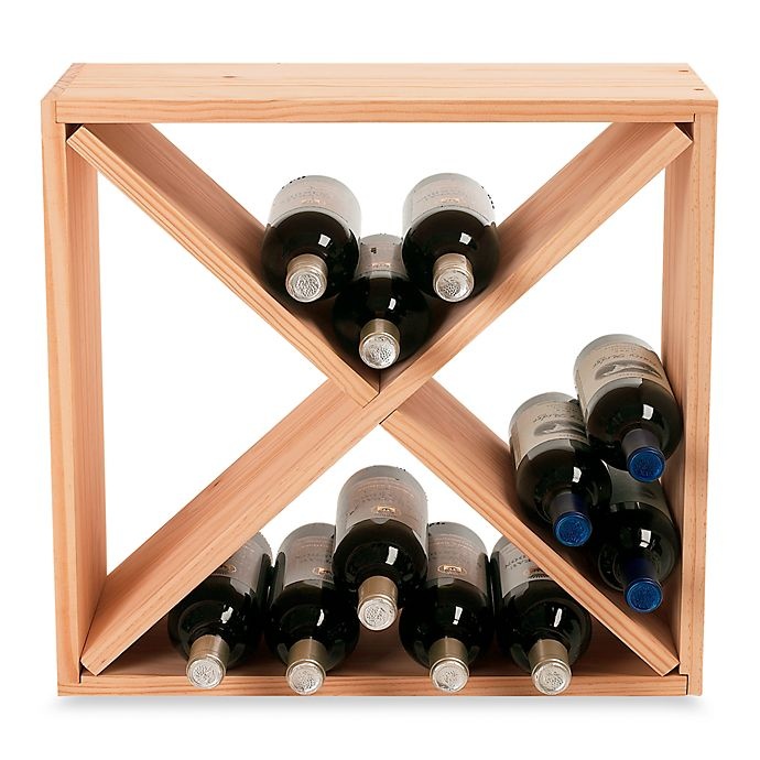 slide 1 of 1, Wine Enthusiast Wooden Wine Rack Cube, 24 ct