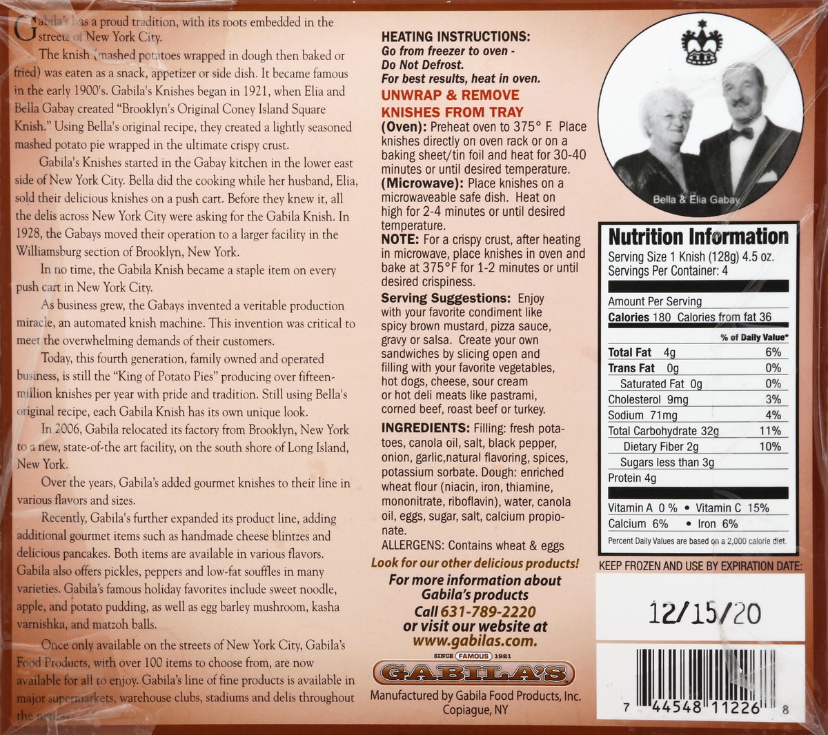 slide 4 of 6, Gabila's Potato Knishes, 16 oz