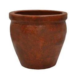 Blue Orange Pottery Medium Earth Tone Bell Clay Planter