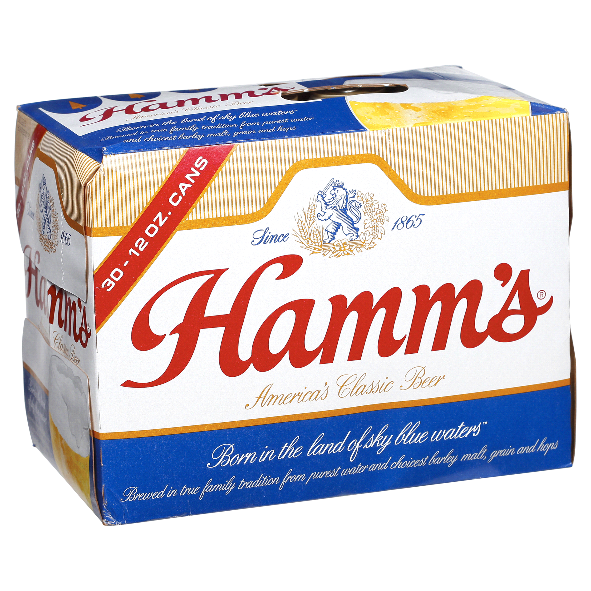 slide 3 of 21, Hamm's American-Style Lager Light Beer, 30 Pack, 12 fl oz Cans, 4.7% ABV, 1 ct