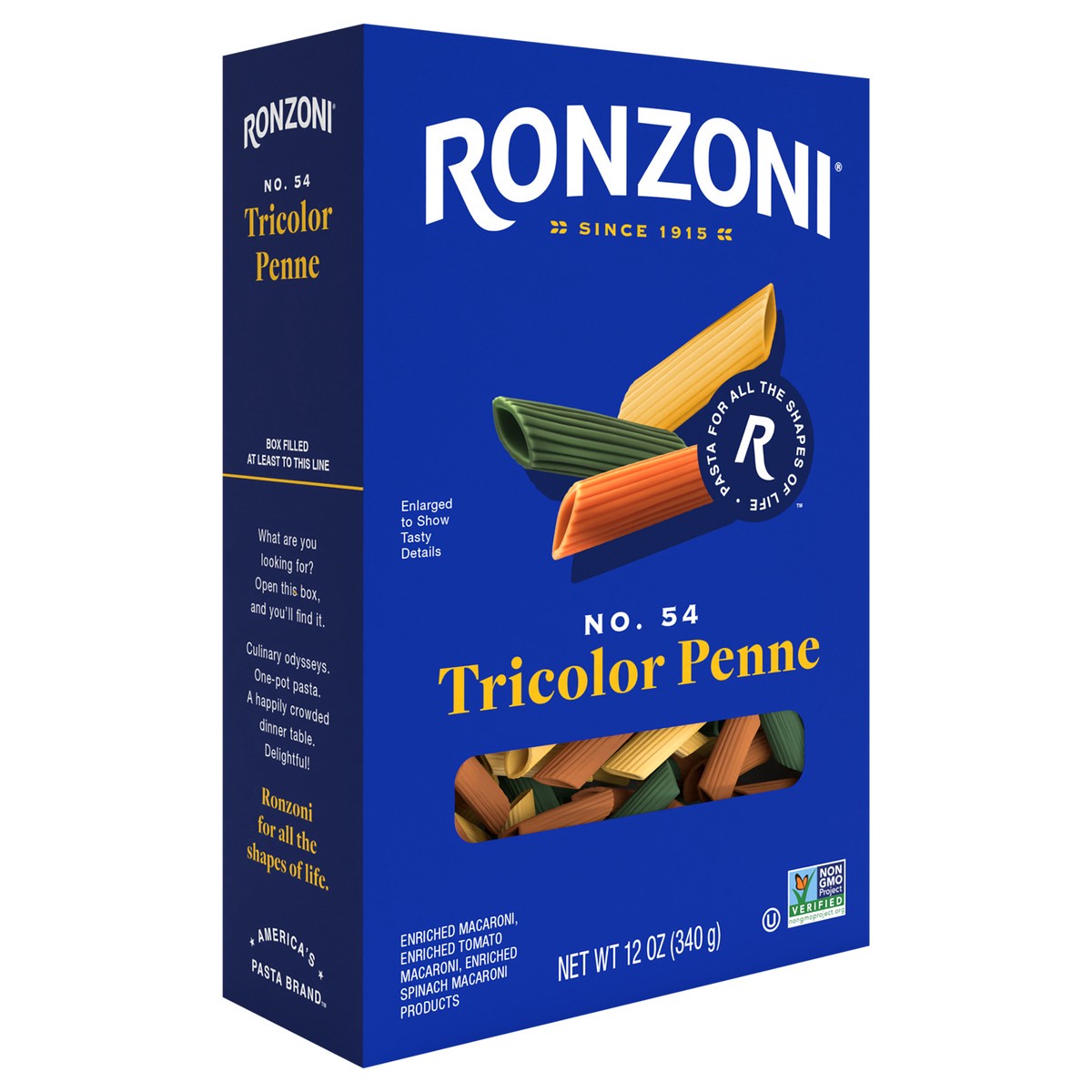 slide 6 of 9, Ronzoni Tricolor Penne, 12 oz