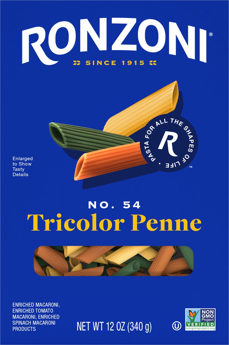 slide 9 of 9, Ronzoni Tricolor Penne, 12 oz