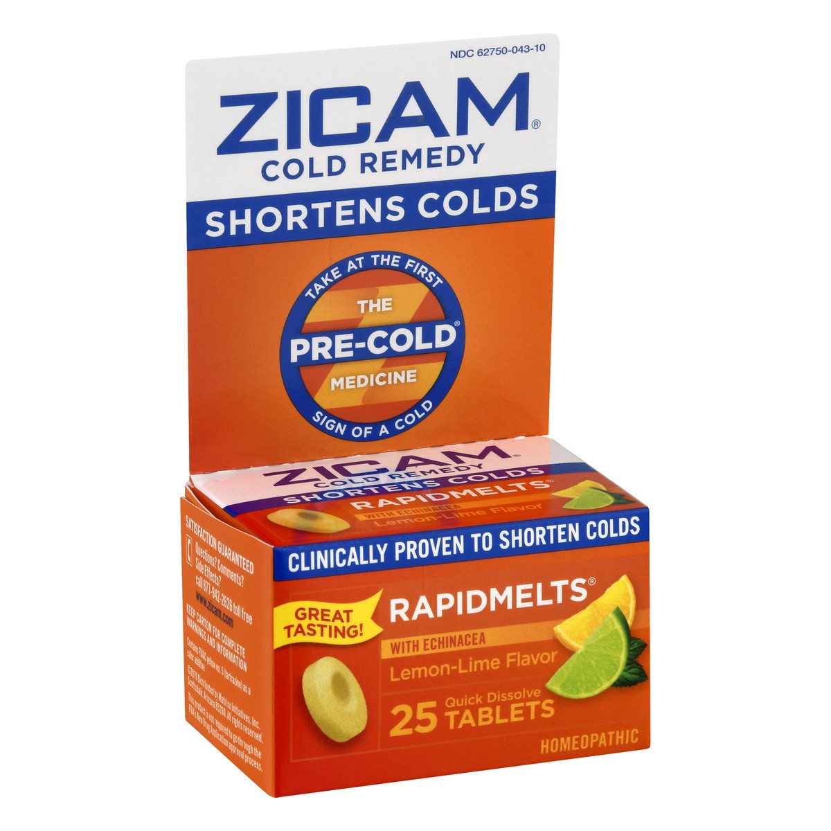 slide 4 of 9, Zicam Cold Remedy Zinc Rapidmelts, Lemon Lime Flavor, with Echinacea, Homeopathic, Cold Shortening Medicine, Shortens Cold Duration, Sugar-Free, Dye-Free, 18 Count, 25 ct