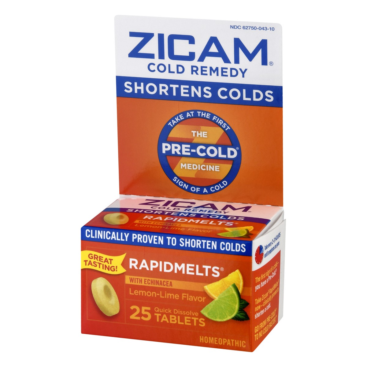 slide 5 of 9, Zicam Cold Remedy Zinc Rapidmelts, Lemon Lime Flavor, with Echinacea, Homeopathic, Cold Shortening Medicine, Shortens Cold Duration, Sugar-Free, Dye-Free, 18 Count, 25 ct