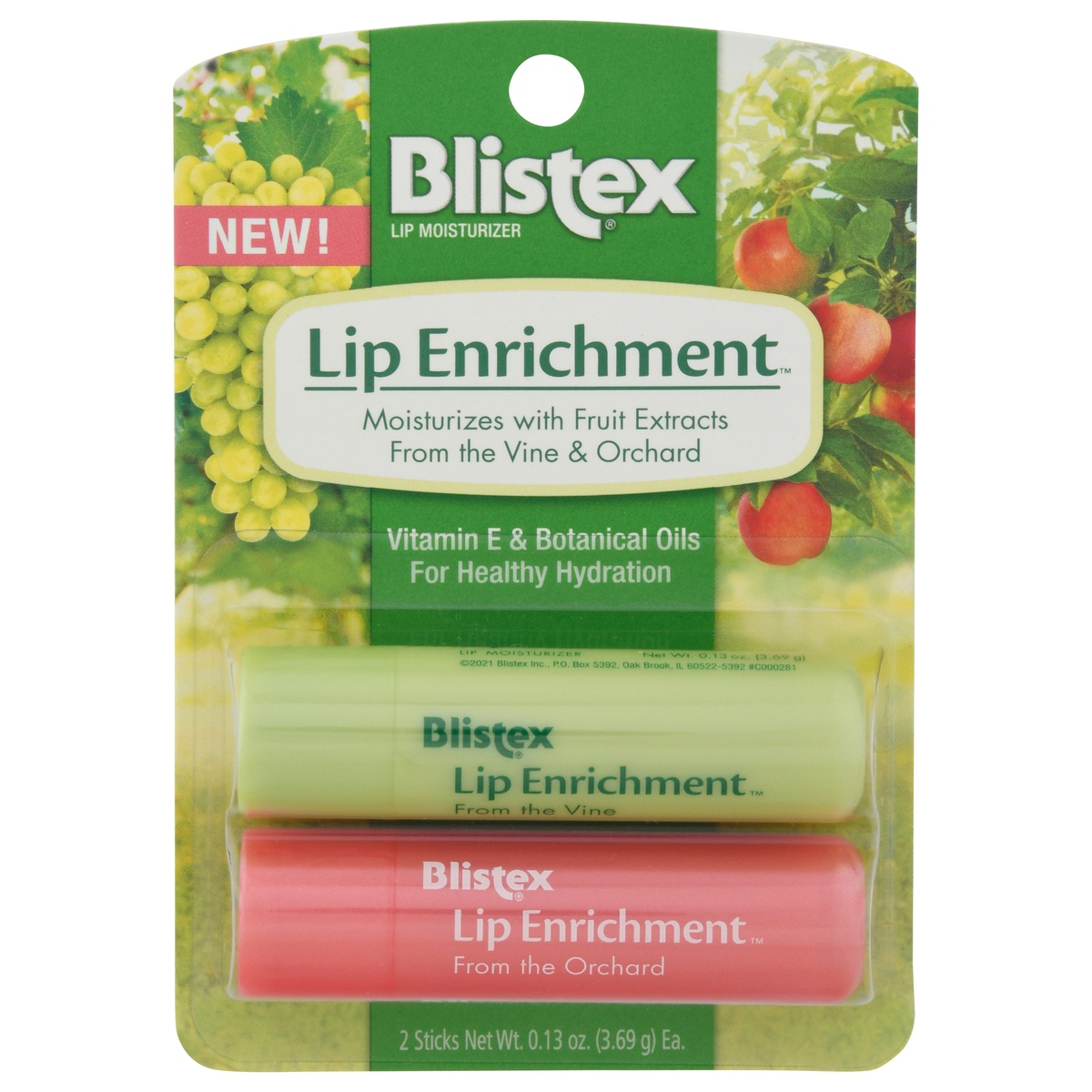 slide 1 of 1, Blistex Lip Enrichment From the Vine & Orchard Lip Moisturizer 2 ea, 2 ct