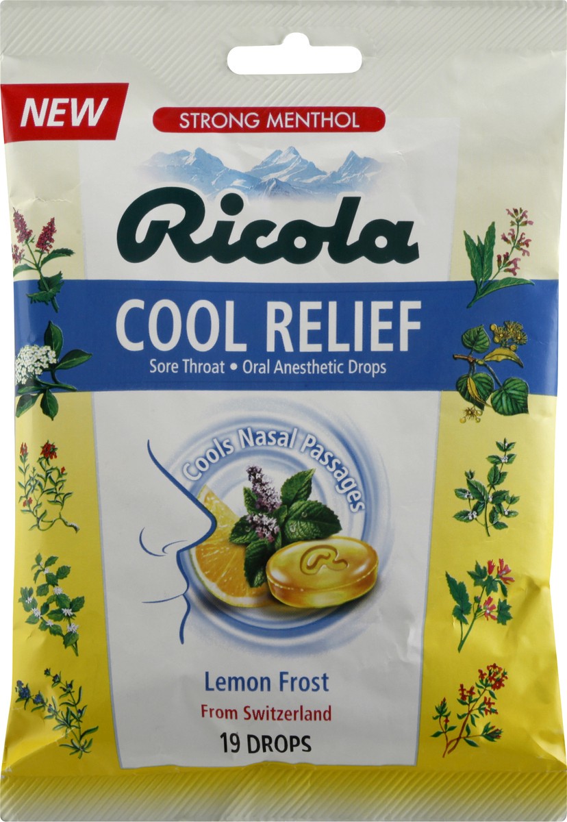 slide 1 of 11, Ricola Lemon Cool Relief Drops, 19 ct