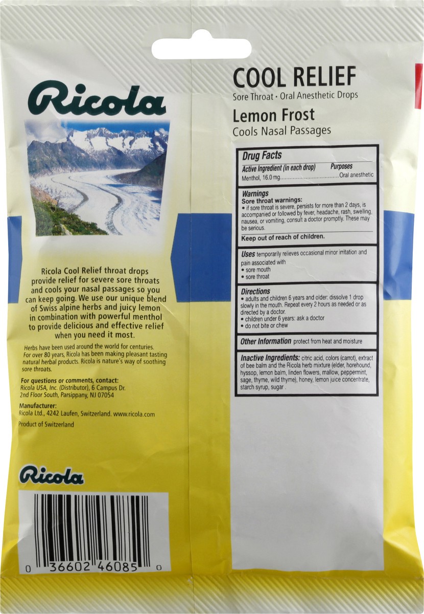 slide 9 of 11, Ricola Lemon Cool Relief Drops, 19 ct