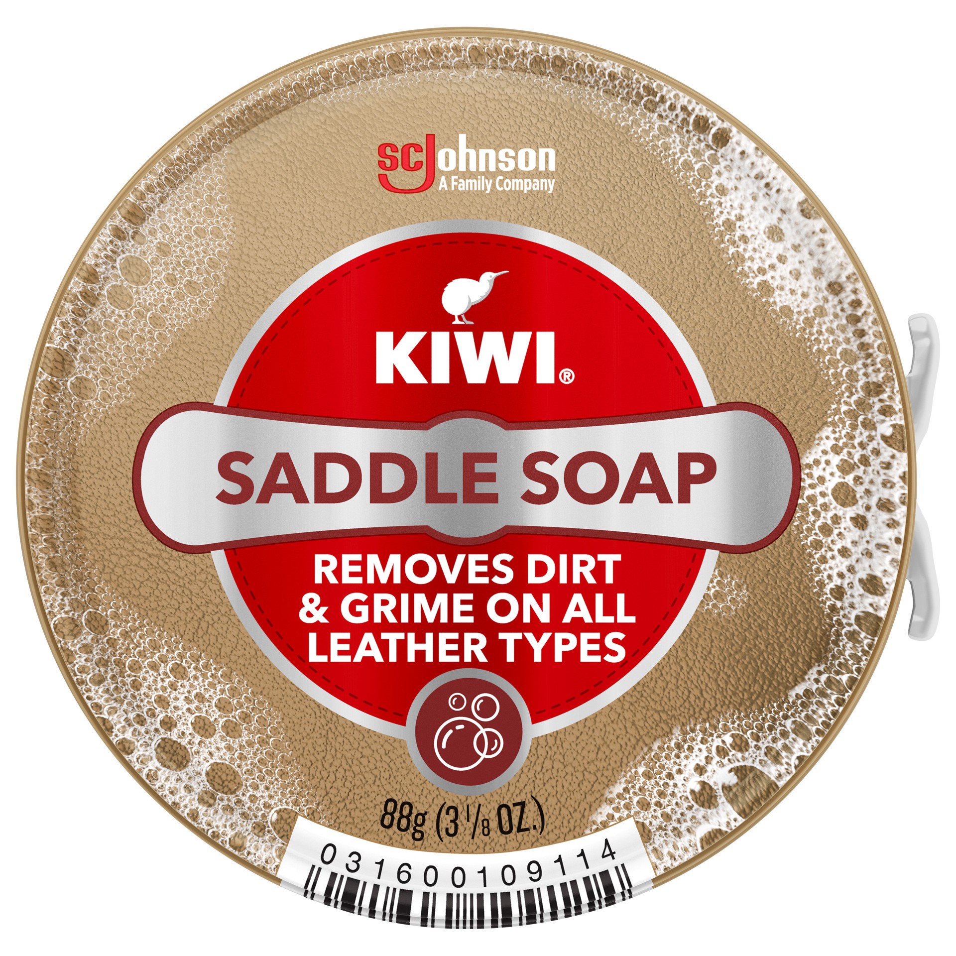 slide 1 of 1, KIWI Leather Outdoor Saddle Soap, 3.125 oz, 3.125 oz